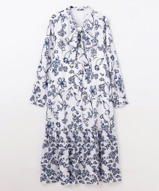 GRACE CONTINENTAL オリエンタルフラワープリントワンピース ホワイト