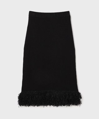 GRACE CONTINENTAL ラメフェザーフリンジスカート ブラック