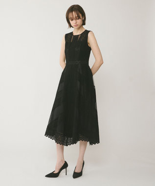 GRACE CONTINENTAL レースパッチワークドレス ブラック