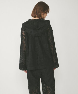 GRACE CONTINENTAL キカレースフード付トップ ブラック