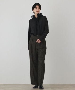 GRACE CONTINENTAL フリルタイ付シャツ ブラック