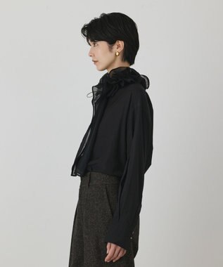GRACE CONTINENTAL フリルタイ付シャツ ブラック