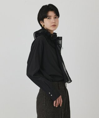GRACE CONTINENTAL フリルタイ付シャツ ブラック
