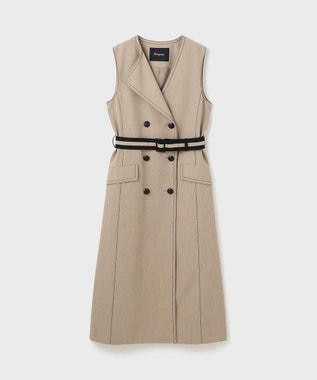 GRACE CONTINENTAL アシンメトリーカラーワンピース ベージュ