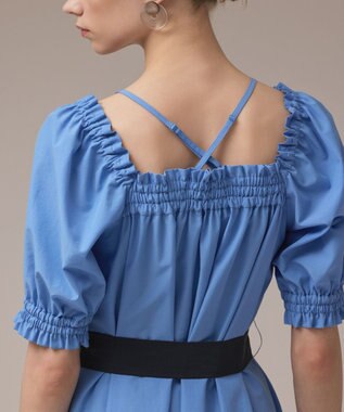 GRACE CONTINENTAL ギャザーロングワンピース ブルー