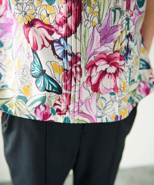 GRACE CONTINENTAL フラワーガーデンプリントトップ ピンク