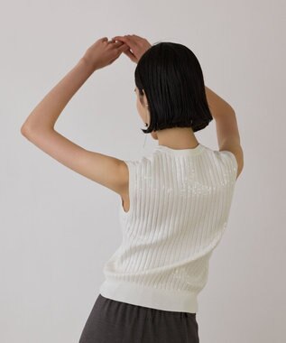 GRACE CONTINENTAL / グレースコンチネンタル スパンコールニットノースリーブ スパンコールニットノースリーブ / GRACE CONTINENTAL | GRACE