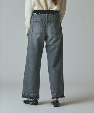 GRACE CONTINENTAL コンビデニムイージーパンツ グレー