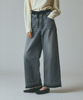 GRACE CONTINENTAL コンビデニムイージーパンツ グレー