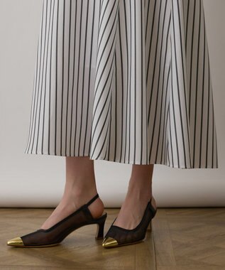 GRACE CONTINENTAL ストライプシャツワンピース ホワイト