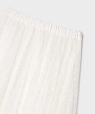 GRACE CONTINENTAL フロッキードットプリーツスカート ホワイト