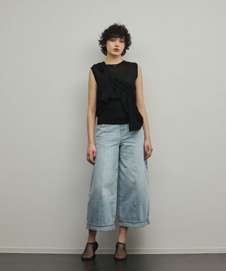 GRACE CONTINENTAL レイヤードニットトップ ブラック