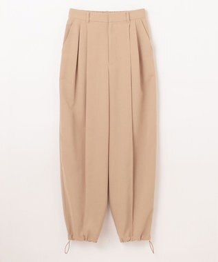 GRACE CONTINENTAL ストレッチスラブタックパンツ ベージュ