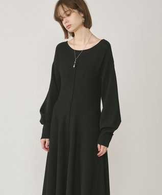 GRACE CONTINENTAL バックオープンニットワンピース ブラック