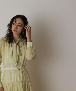 GRACE CONTINENTAL ハートストライプワンピース イエロー