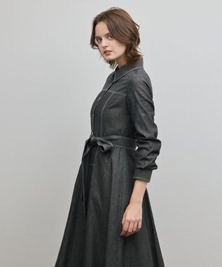 GRACE CONTINENTAL シャツフレアワンピース ブラック