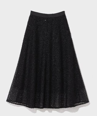 GRACE CONTINENTAL フェザーembドレス ブラック