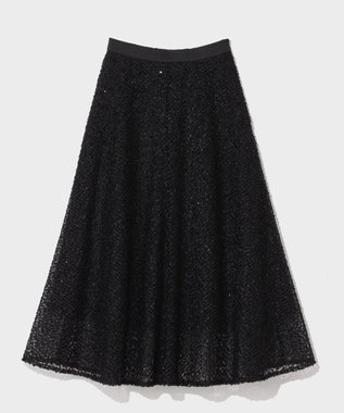 GRACE CONTINENTAL フェザーembドレス ブラック