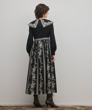 GRACE CONTINENTAL パターン刺繍ワンピース ブラック