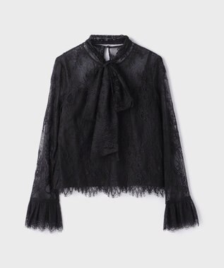 GRACE CONTINENTAL レースボウタイブラウス ブラック