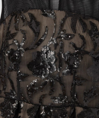 GRACE CONTINENTAL スパンコールエンブロイダリードレス ブラック