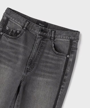 GRACE CONTINENTAL ラインスリムデニムパンツ ブラック