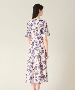 GRACE CONTINENTAL フラワープリントフレアワンピース ベージュ