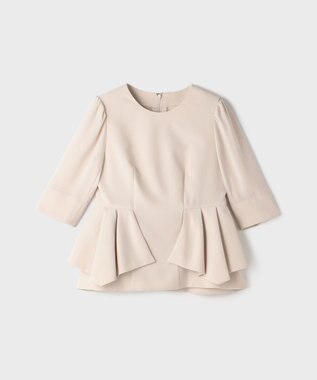 GRACE CONTINENTAL トリアセペプラムトップ ベージュ