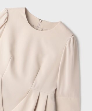 GRACE CONTINENTAL トリアセペプラムトップ ベージュ