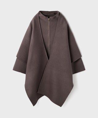 GRACE CONTINENTAL ストール付リバージップブルゾン チャコール