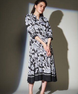 ラインフラワープリントワンピース Grace Continental Grace Continental グレースコンチネンタル 通販 ラインフラワープリントワンピース Grace Continental Grace Continental グレースコンチネンタル 通販