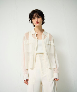 GRACE CONTINENTAL ニットシアーシャツ キナリ