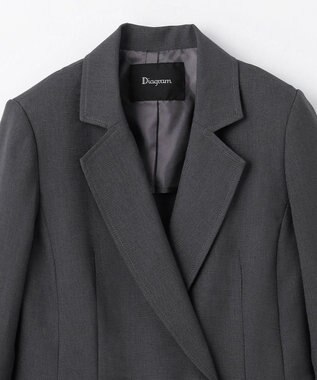 GRACE CONTINENTAL 麻調バックギャザージャケット グレー