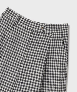 GRACE CONTINENTAL ロールアップギンガムパンツ バイカラー