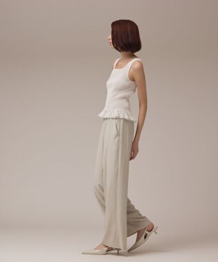 GRACE CONTINENTAL シアーフリルニットトップ ホワイト