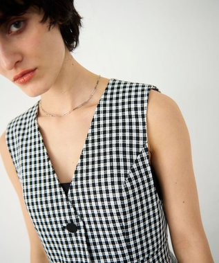 GRACE CONTINENTAL チェックジャンパースカート ブラック