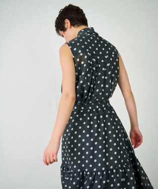 GRACE CONTINENTAL シアードットプリントブラウス ブラック