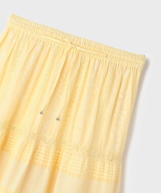 GRACE CONTINENTAL ピンタックティアードスカート イエロー