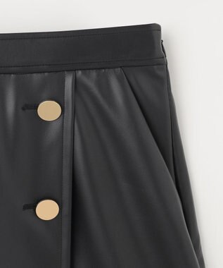 GRACE CONTINENTAL フェイクレザーミニスカート ブラック