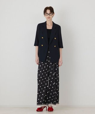 GRACE CONTINENTAL シアーハーフスリーブジャケット ネイビー