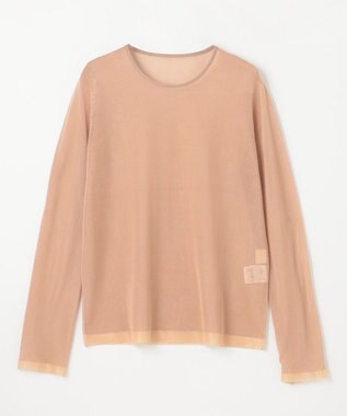 GRACE CONTINENTAL シアークルーニットトップ ベージュ