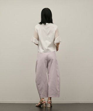 GRACE CONTINENTAL シフォンスリーブカットトップ ホワイト