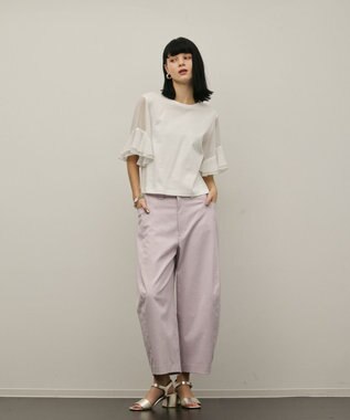 GRACE CONTINENTAL シフォンスリーブカットトップ ホワイト