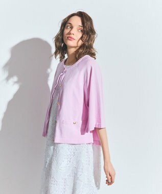 GRACE CONTINENTAL ハイツイストコットンカーディガン ピンク