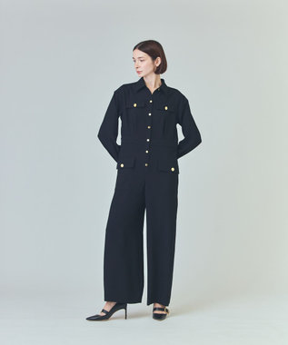 GRACE CONTINENTAL バックサテンオールインワン ブラック