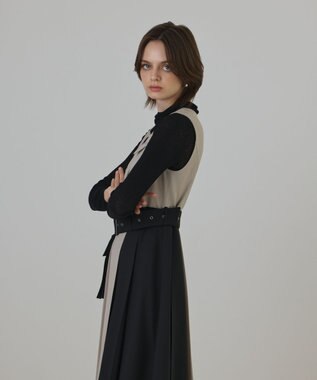 GRACE CONTINENTAL プリーツジャンパースカート ベージュ