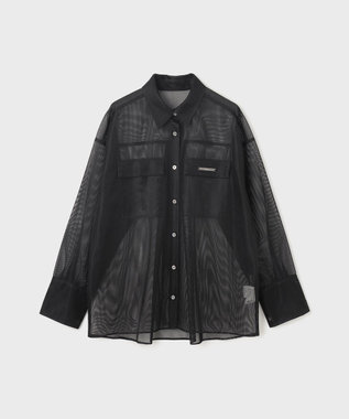 GRACE CONTINENTAL メッシュオーバーシャツ ブラック