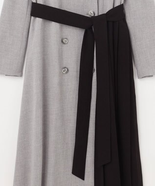 GRACE CONTINENTAL ウールタッチバイカラードレス グレー