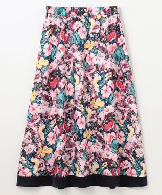 GRACE CONTINENTAL グラデフラワープリントスカート ピンク