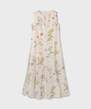 GRACE CONTINENTAL カットワークプリントワンピース ホワイト